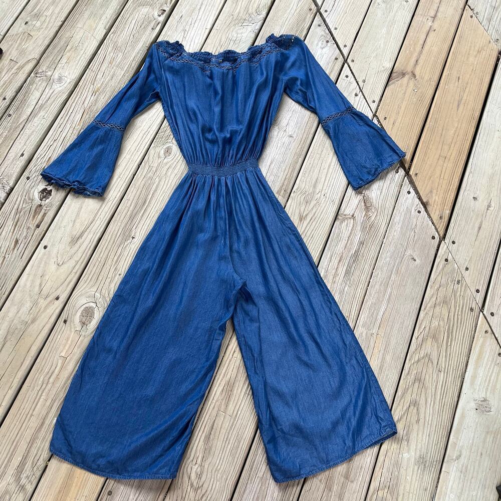Walter Baker Women's Milan Jumpsuit Dark Blue Lyocell Wide Leg Size XXS